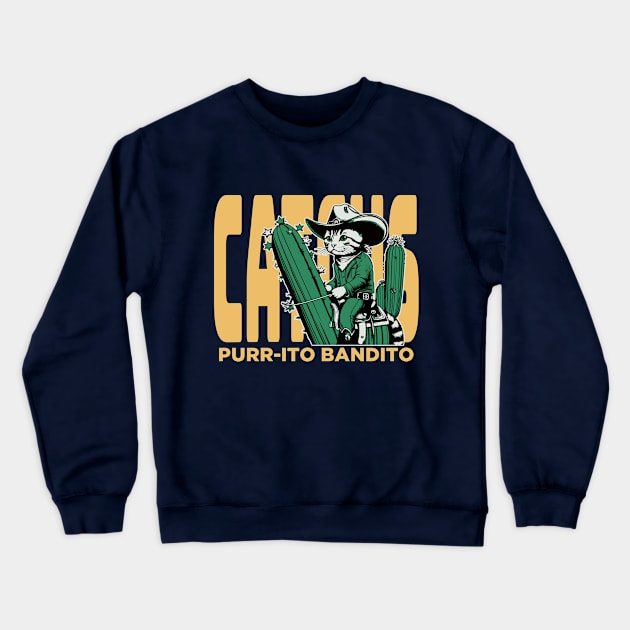 Cowboy cat Funny cactus Crewneck Sweatshirt by Create Magnus